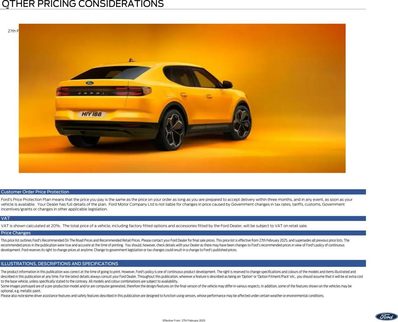 Ford - All-Electric Capri - page 11- valid from 27/02/2025