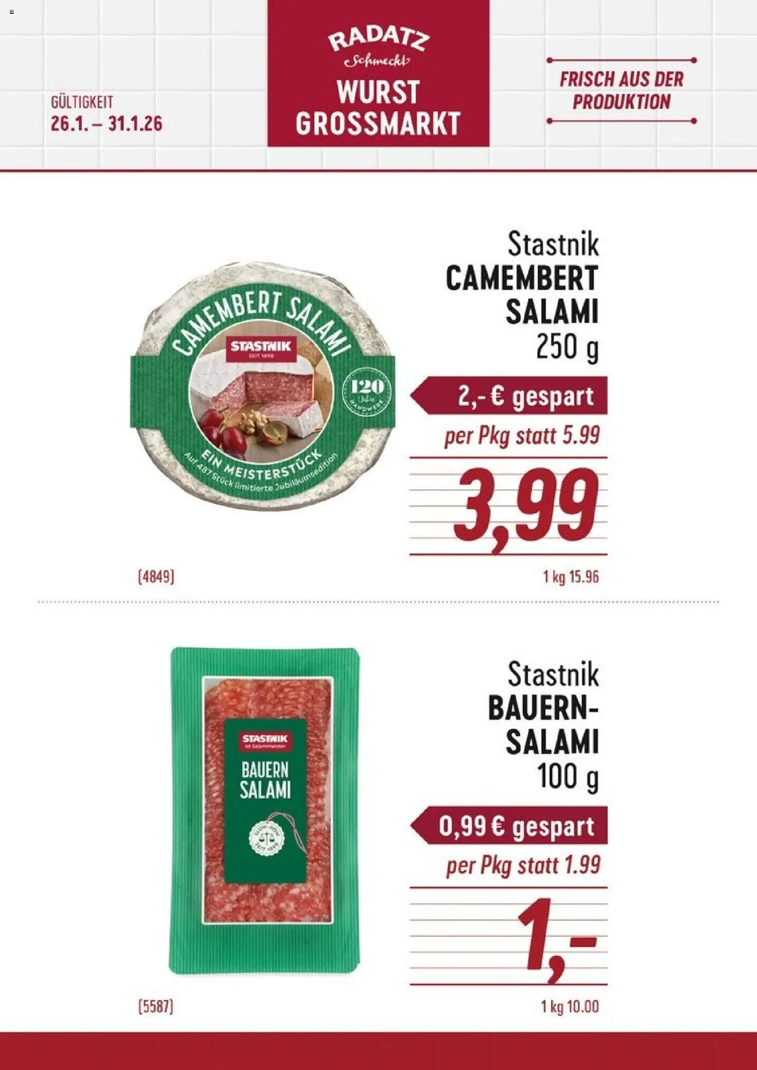 Radatz Salami - Seite 1- gültig ab 26.01.2026