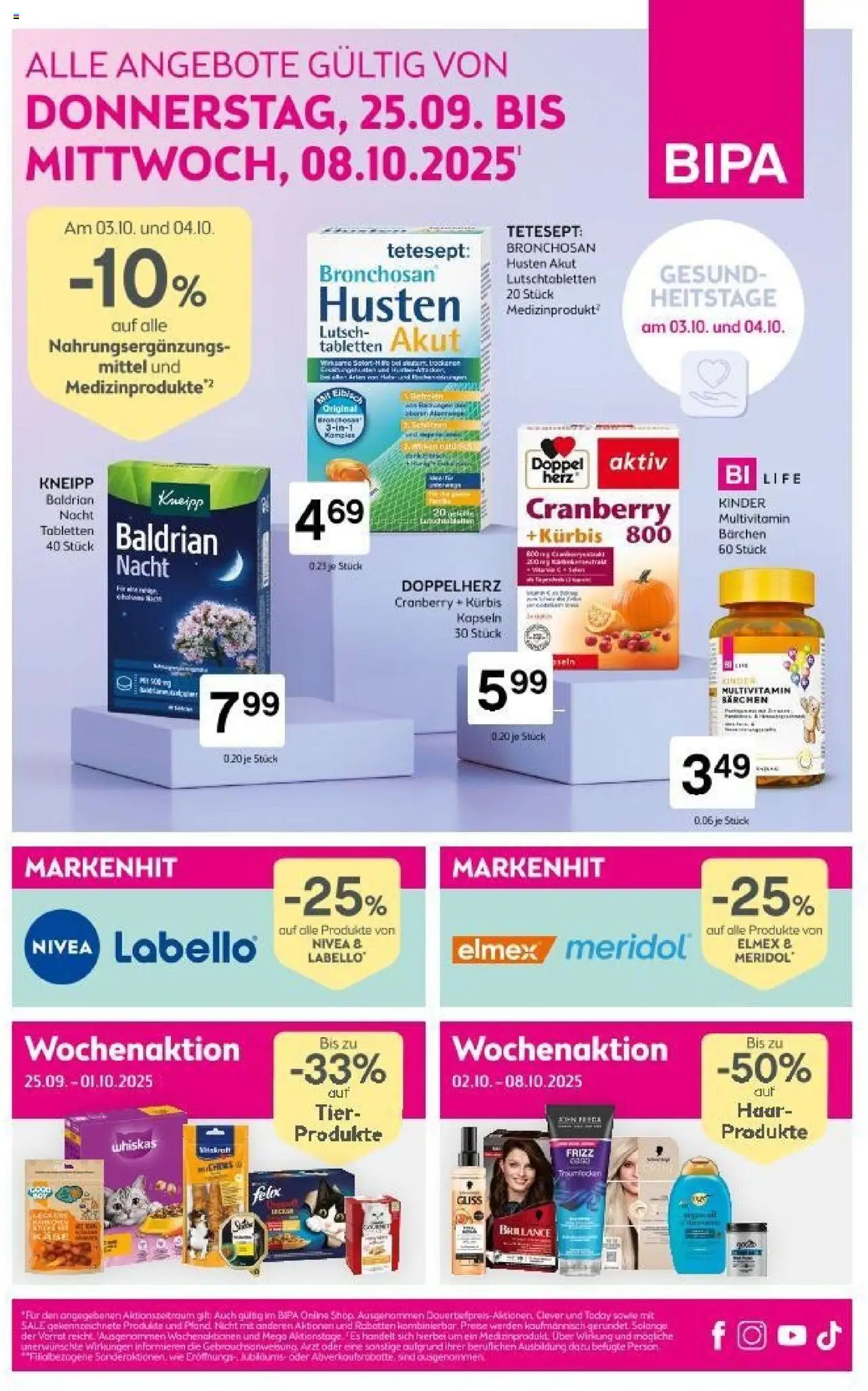 Bipa Flugblatt - Seite 1- gültig ab 25.09.2025