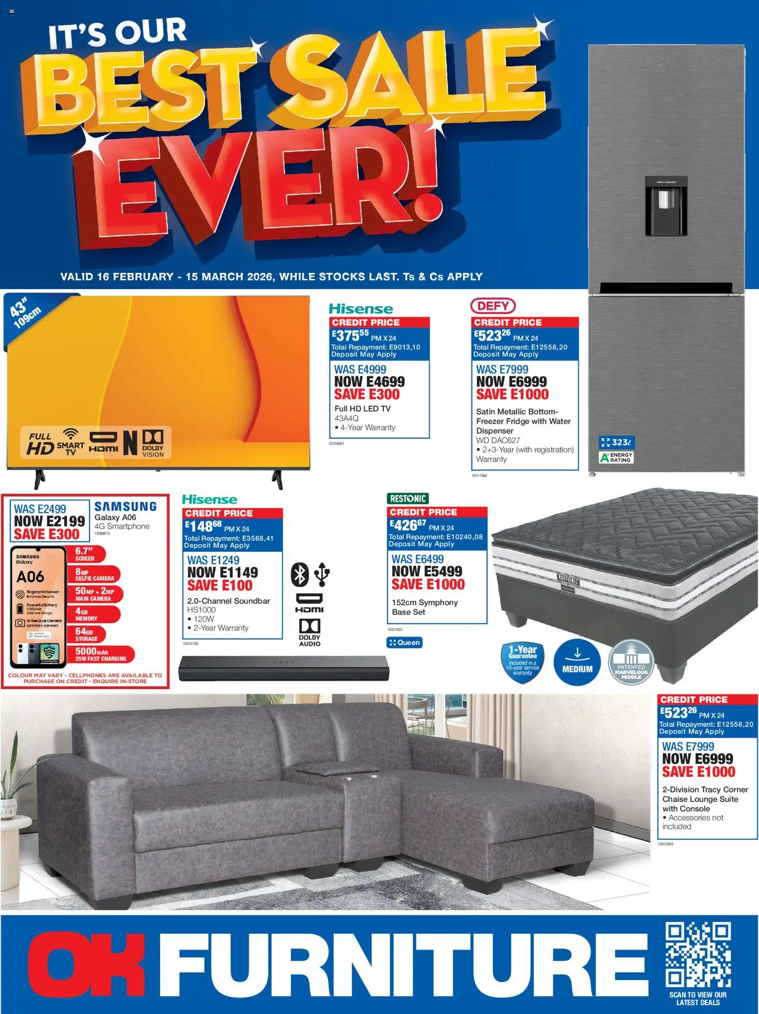 OK Furniture - Best Sale Ever Catalogue Eswatini  - page 1- valid from 16/02/2026