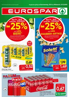 Vorschau Eurospar Flugblatt gültig ab 25.09.2025