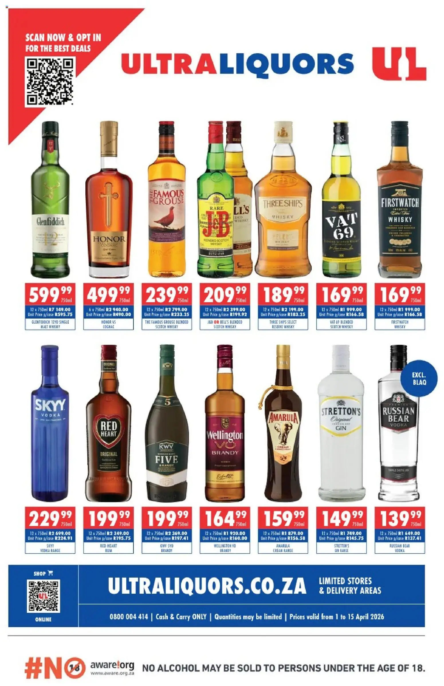 Ultra Liquors Specials - page 1- valid from 01/04/2026