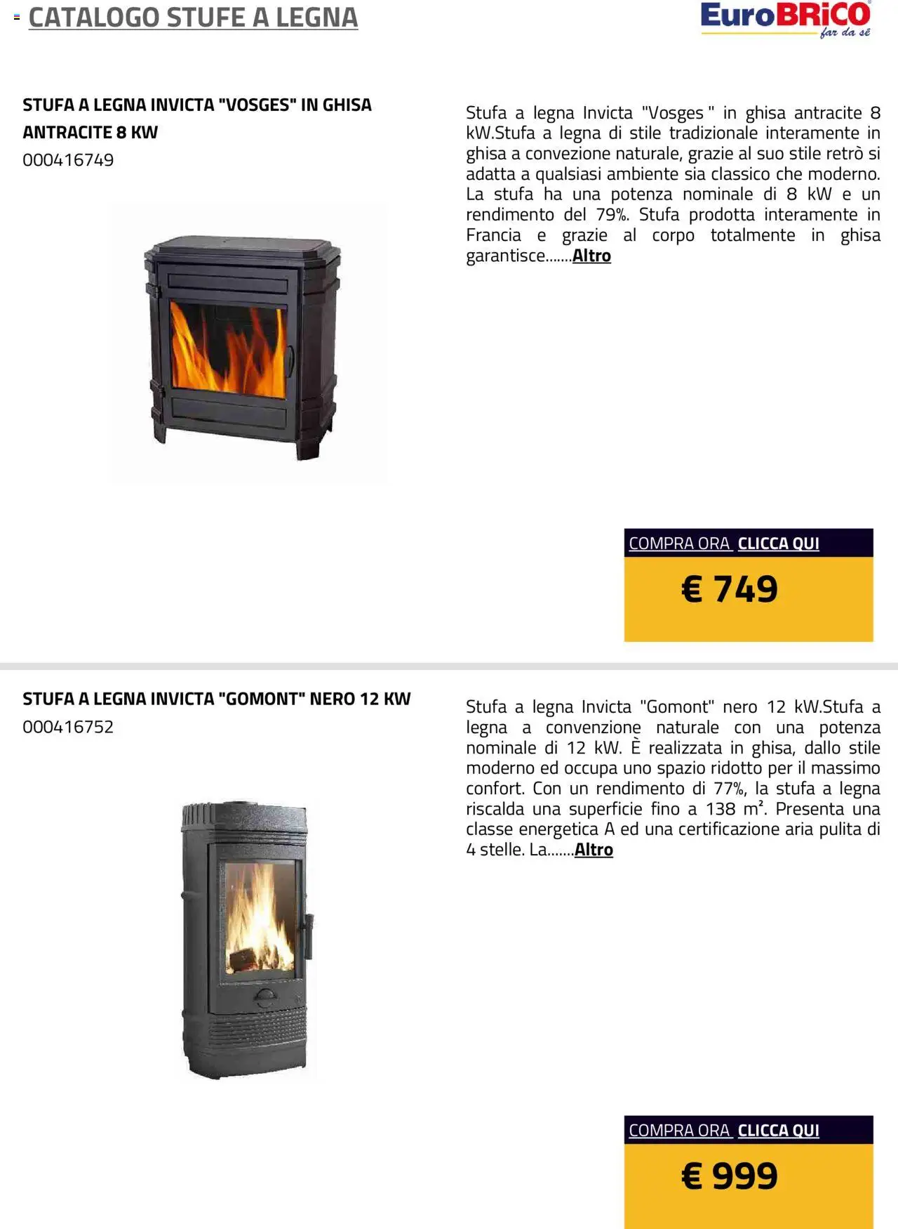 Eurobrico Stufe a Legna catalogo - pagina 24 - valido dal 23/07/2025