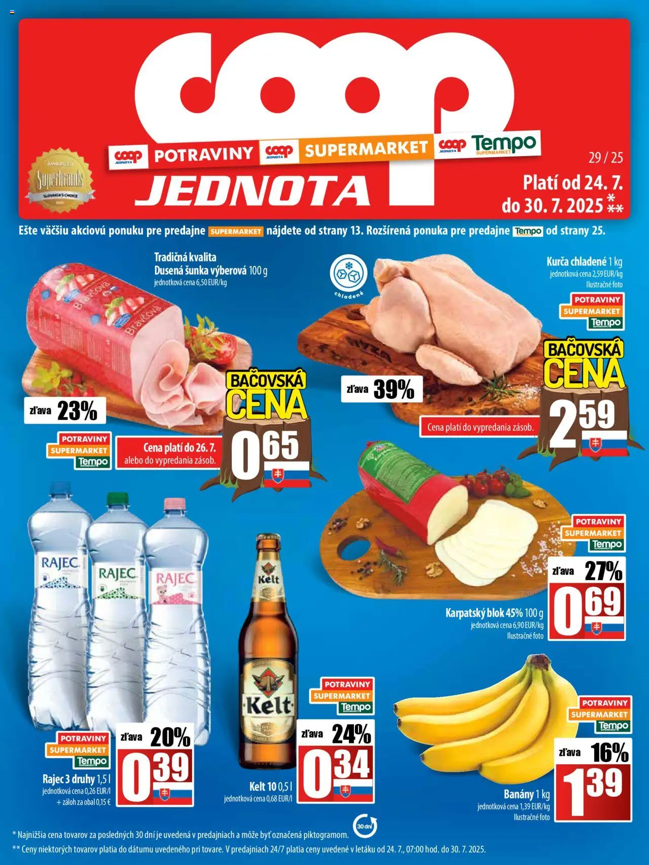 COOP Jednota leták - strana 1- platný od 24.07.2025