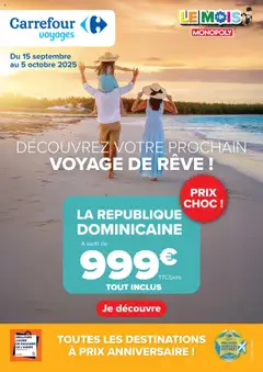 Aperçu Carrefour catalogue Voyages à prix anniversaire ! valable à partir du 15/09/2025