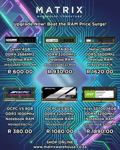Preview Matrix Warehouse Beat the RAM Price Surge! valid from 12/12/2025