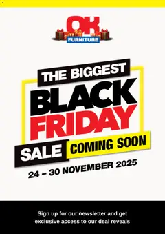 Preview OK Furniture Black Friday Notice valid from 10/11/2025