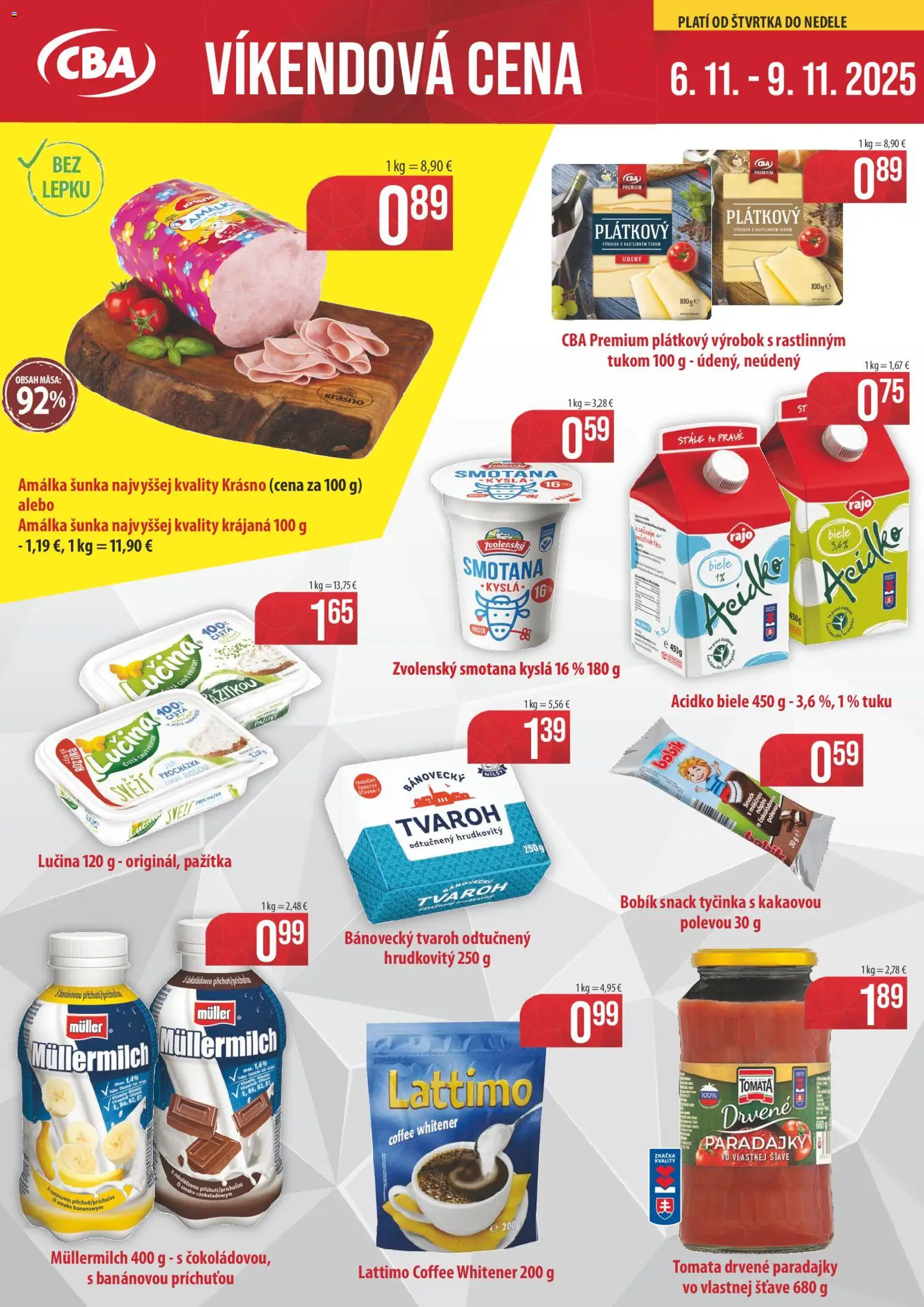 CBA Verex víkendová cena - strana 1- platný od 06.11.2025