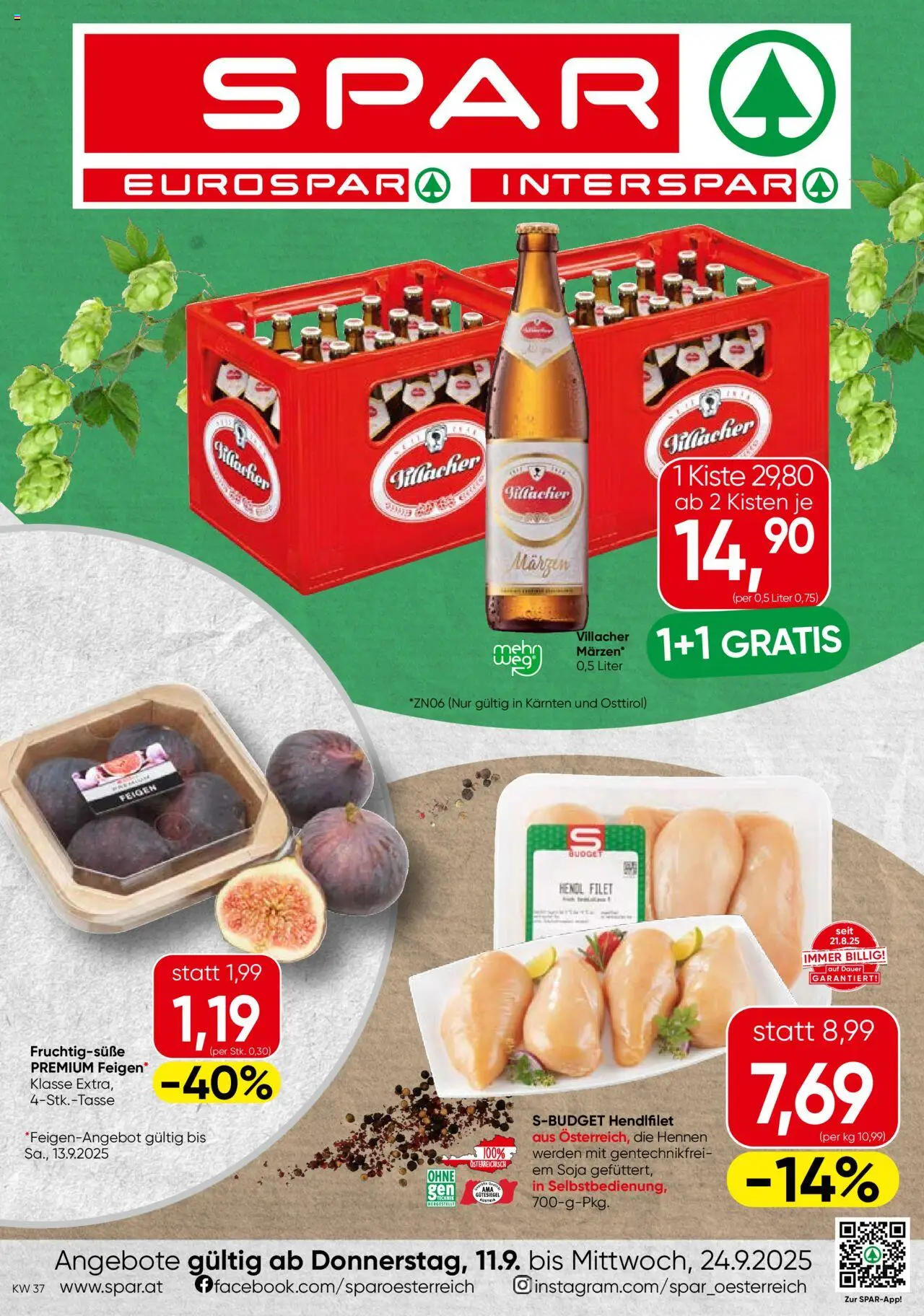Spar Flugblatt - Kärnten - Seite 1- gültig ab 11.09.2025