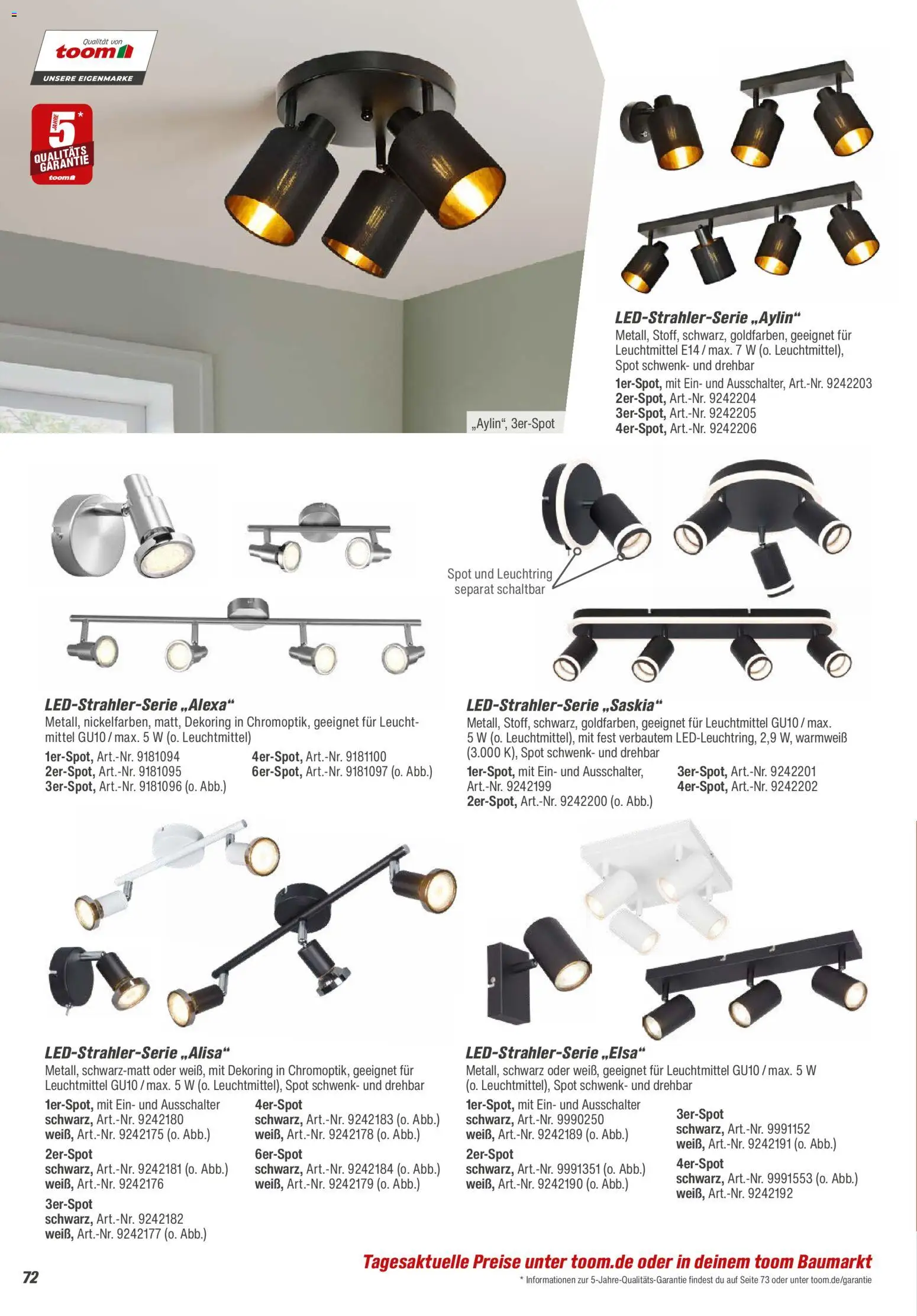 Toom Baumarkt  Wohnen & Haushalt 2026 - Seite 72 - gültig ab 01.01.2026