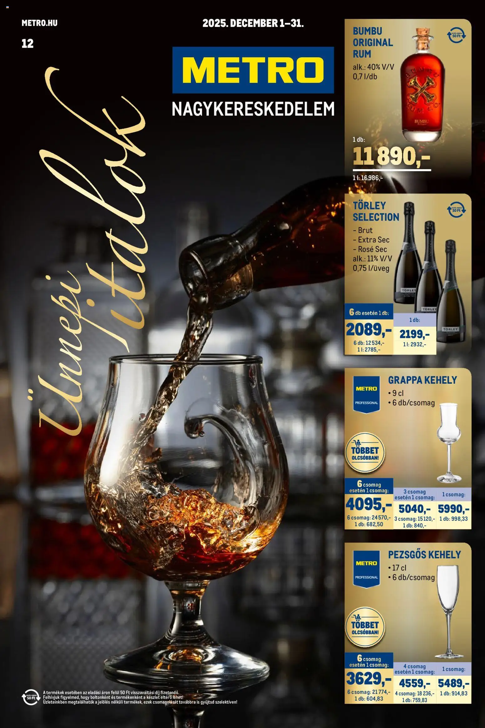 Metro - Ünnepi Italok katalógus - 1oldal - érvényes 2025.12.01.-tól