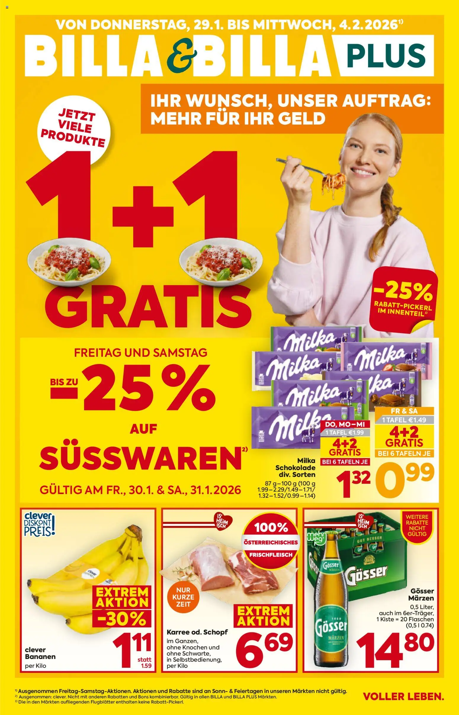 Billa Flugblatt - Niederösterreich - Seite 1- gültig ab 29.01.2026