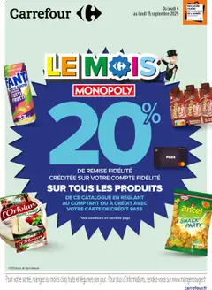 Aperçu Carrefour Offre exclusive clients pass valable à partir du 04/09/2025