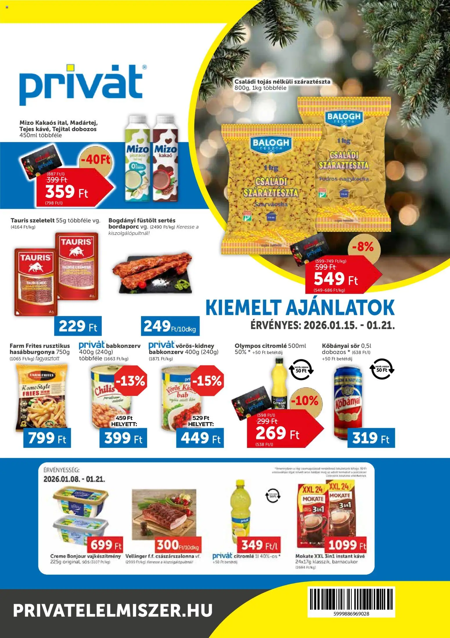 PRIVÁT Akciós újság - 1oldal - érvényes 2026.01.15.-tól