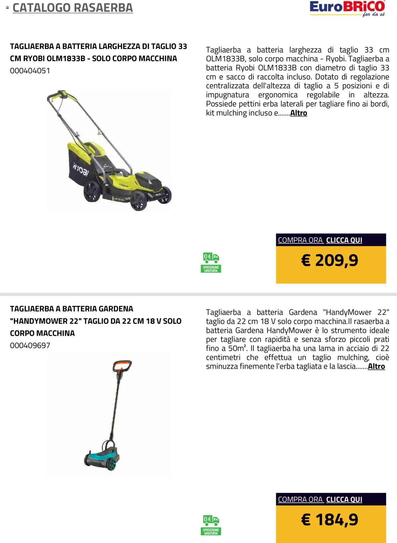 Eurobrico Rasaerba catalogo - pagina 34 - valido dal 23/07/2025