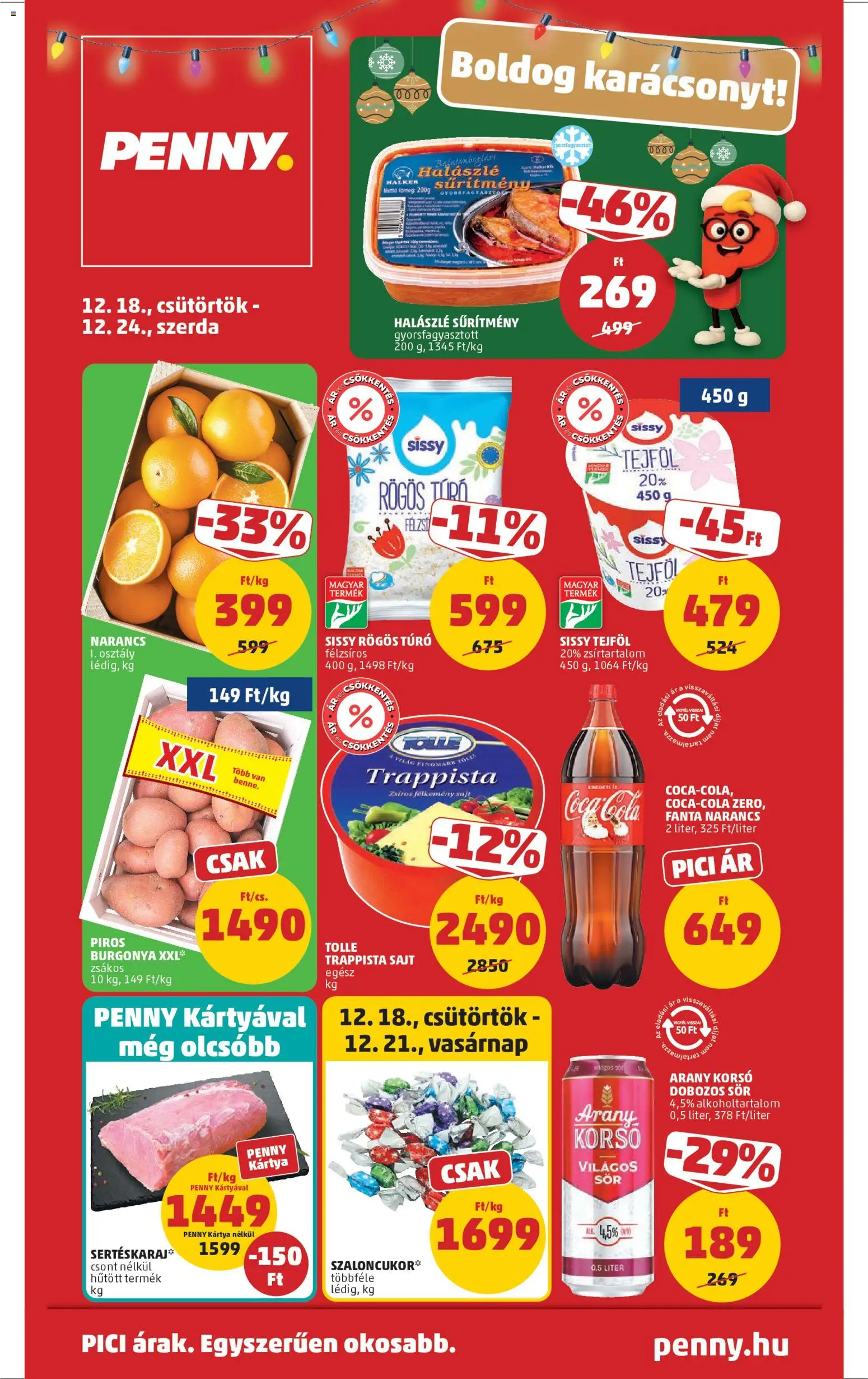 PENNY Akciós újság - 1oldal - érvényes 2025.12.18.-tól