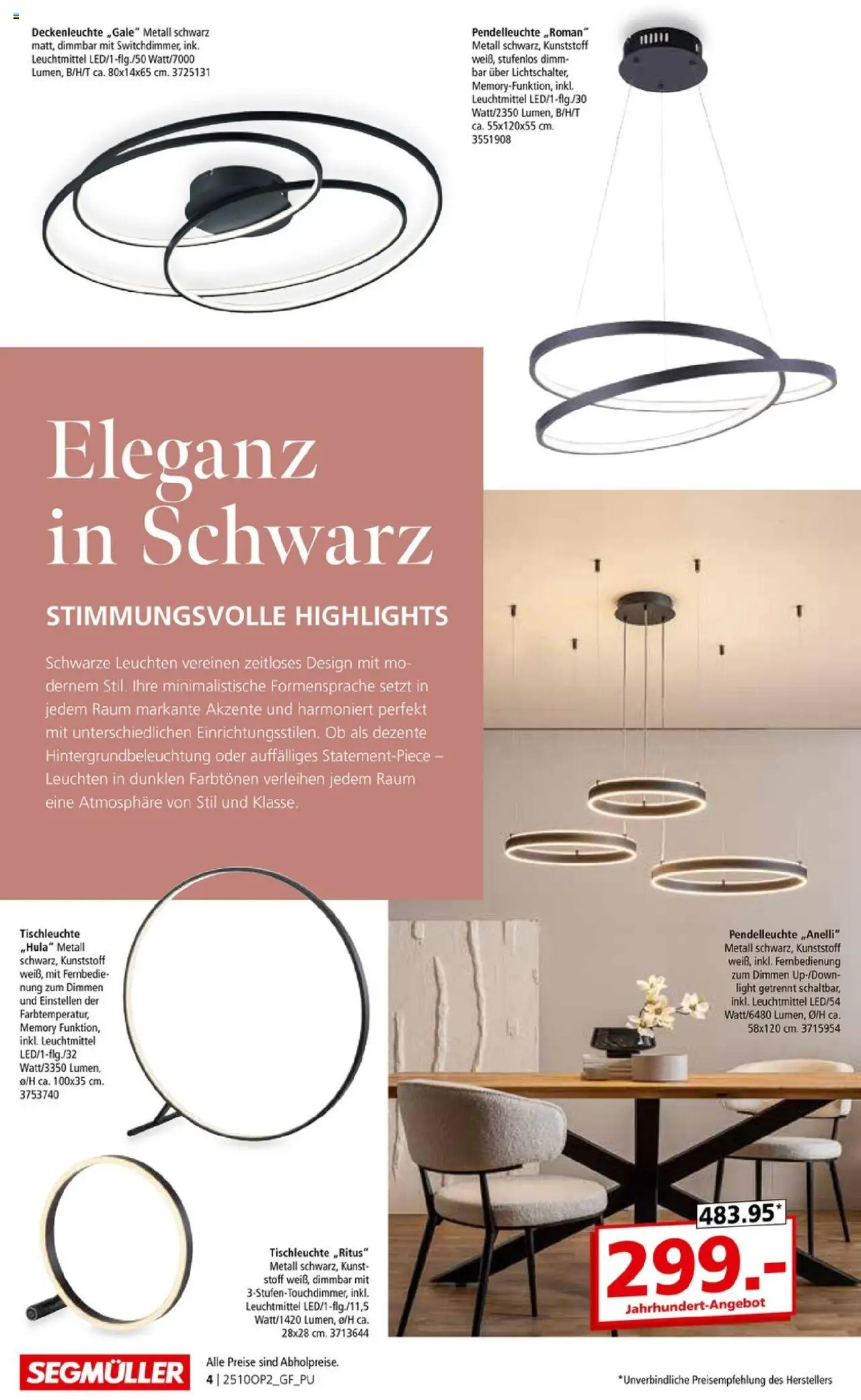 Segmüller Leuchten Spezial - Seite 4 - gültig ab 29.09.2025
