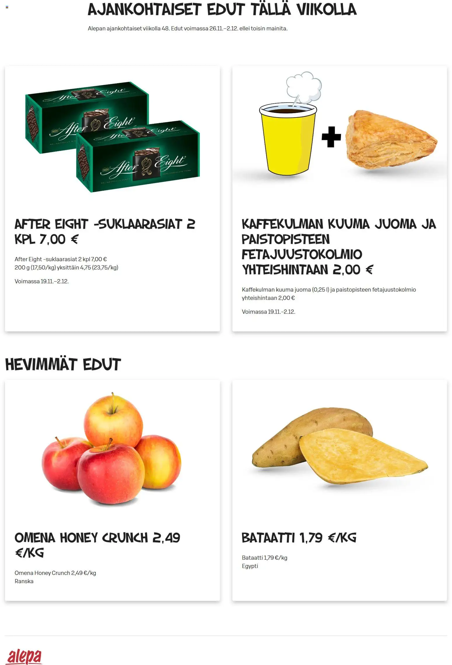 Alepa tarjoukset - sivu 1- voimassa alkaen 26/11/2025