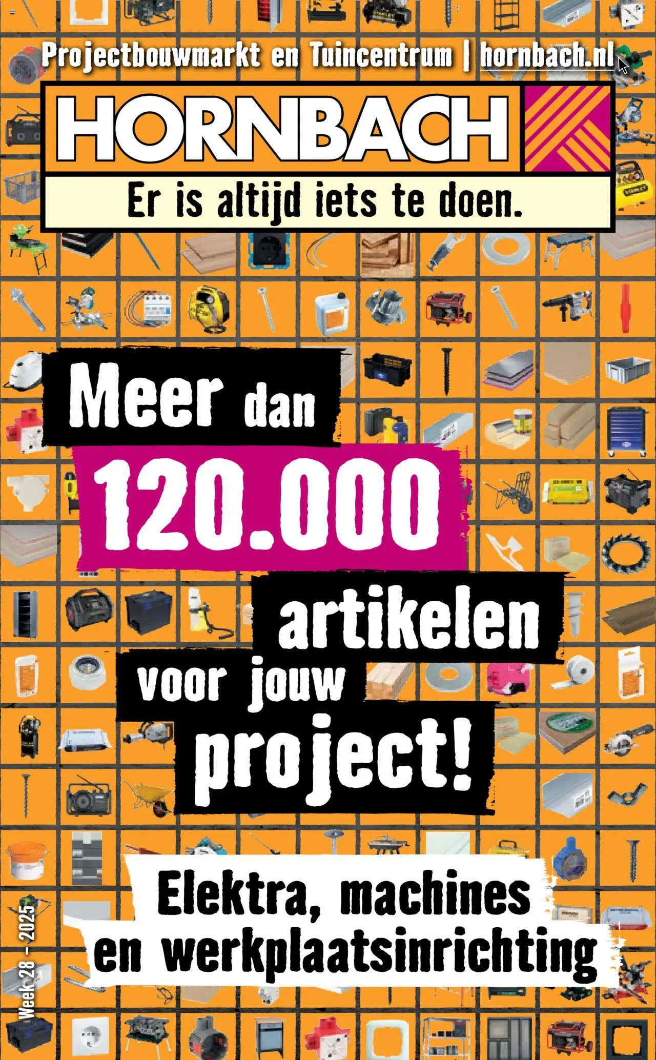 Hornbach - Folder - elektra - machines - werkplaats - pagina 1- geldig vanaf 21-07-2025