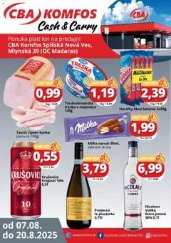 CBA Komfos leták platný od 07.08.2025