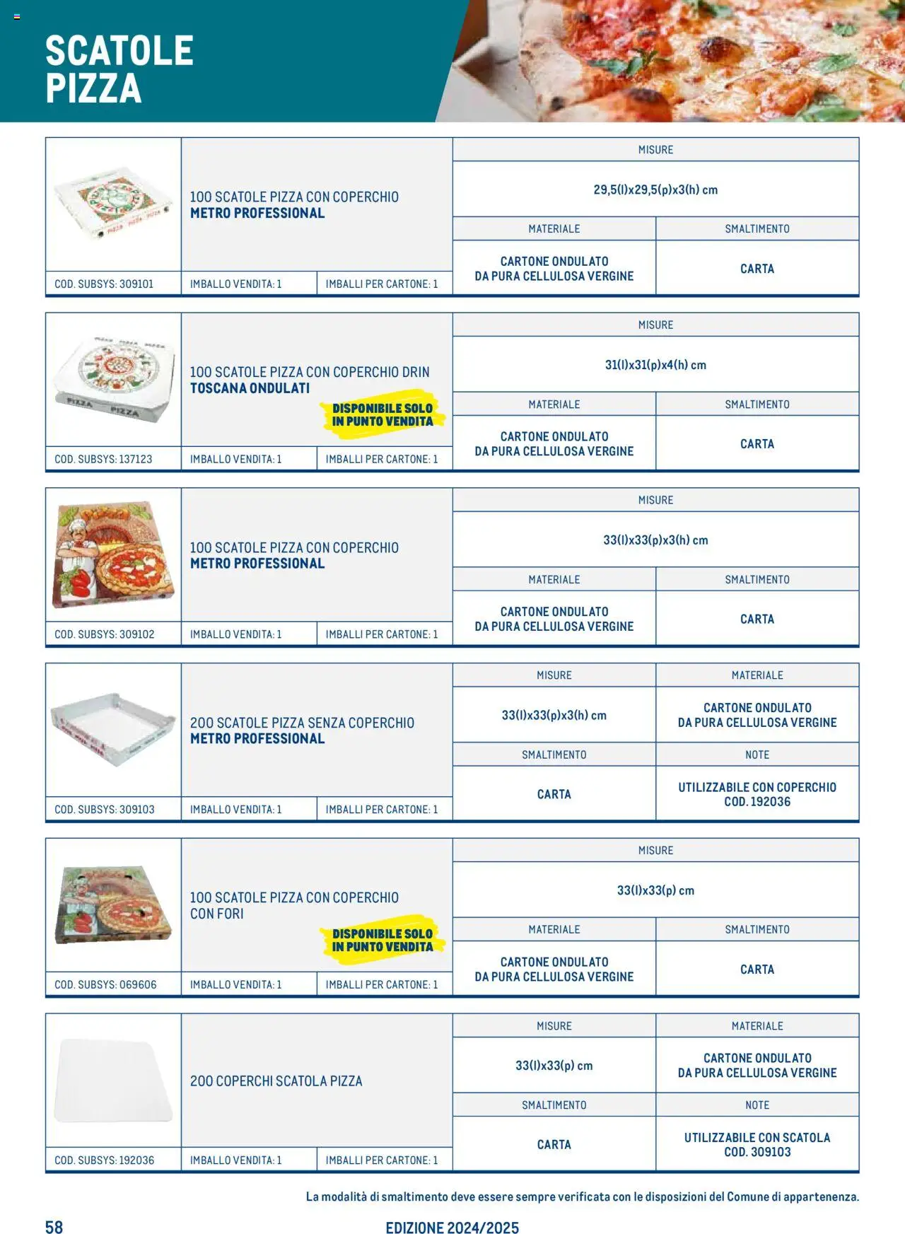 Catalogo Take Away e Monouso 2024 Metro	 - pagina 58 - valido dal 22/07/2024