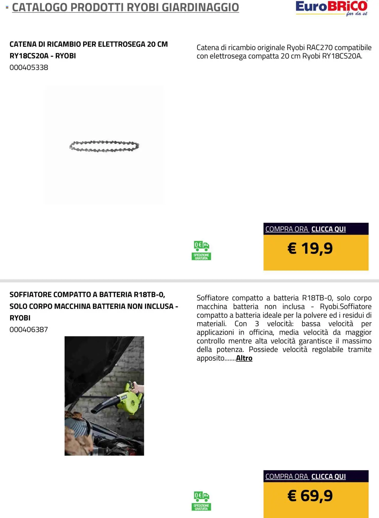 Eurobrico Prodotti Ryobi Giardinaggio catalogo - pagina 48 - valido dal 23/07/2025