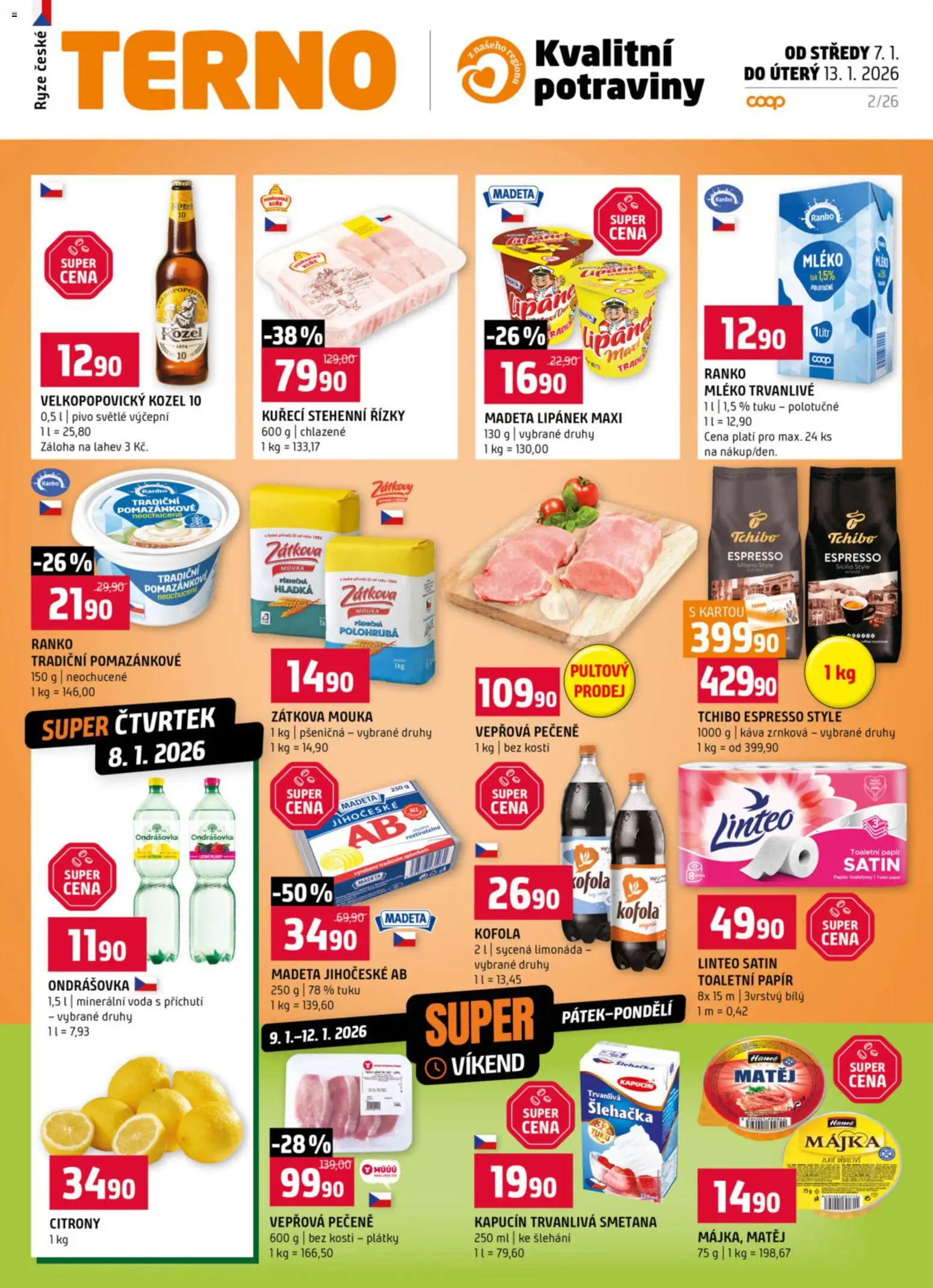 Terno leták - strana 1- platný od 07.01.2026