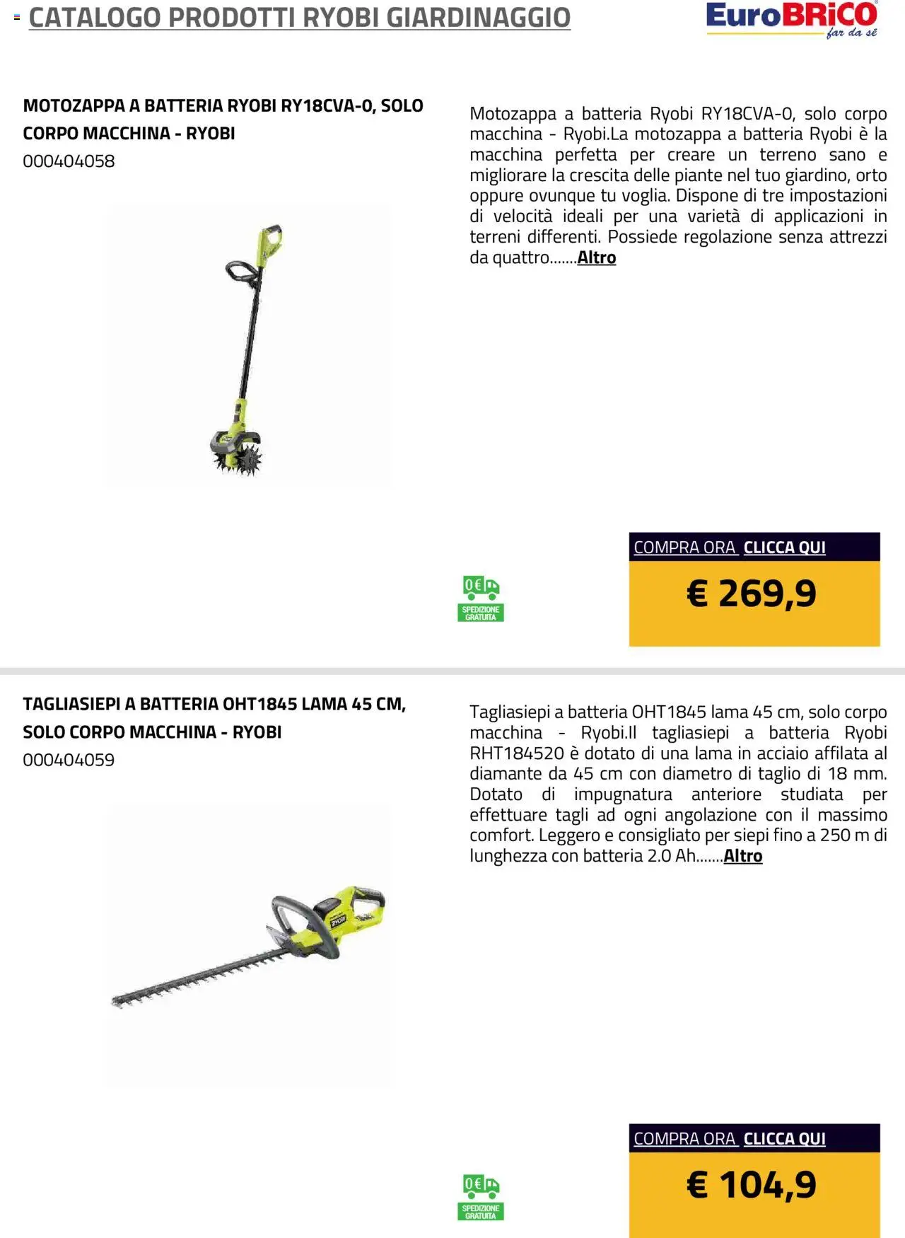 Eurobrico Prodotti Ryobi Giardinaggio catalogo - pagina 30 - valido dal 23/07/2025