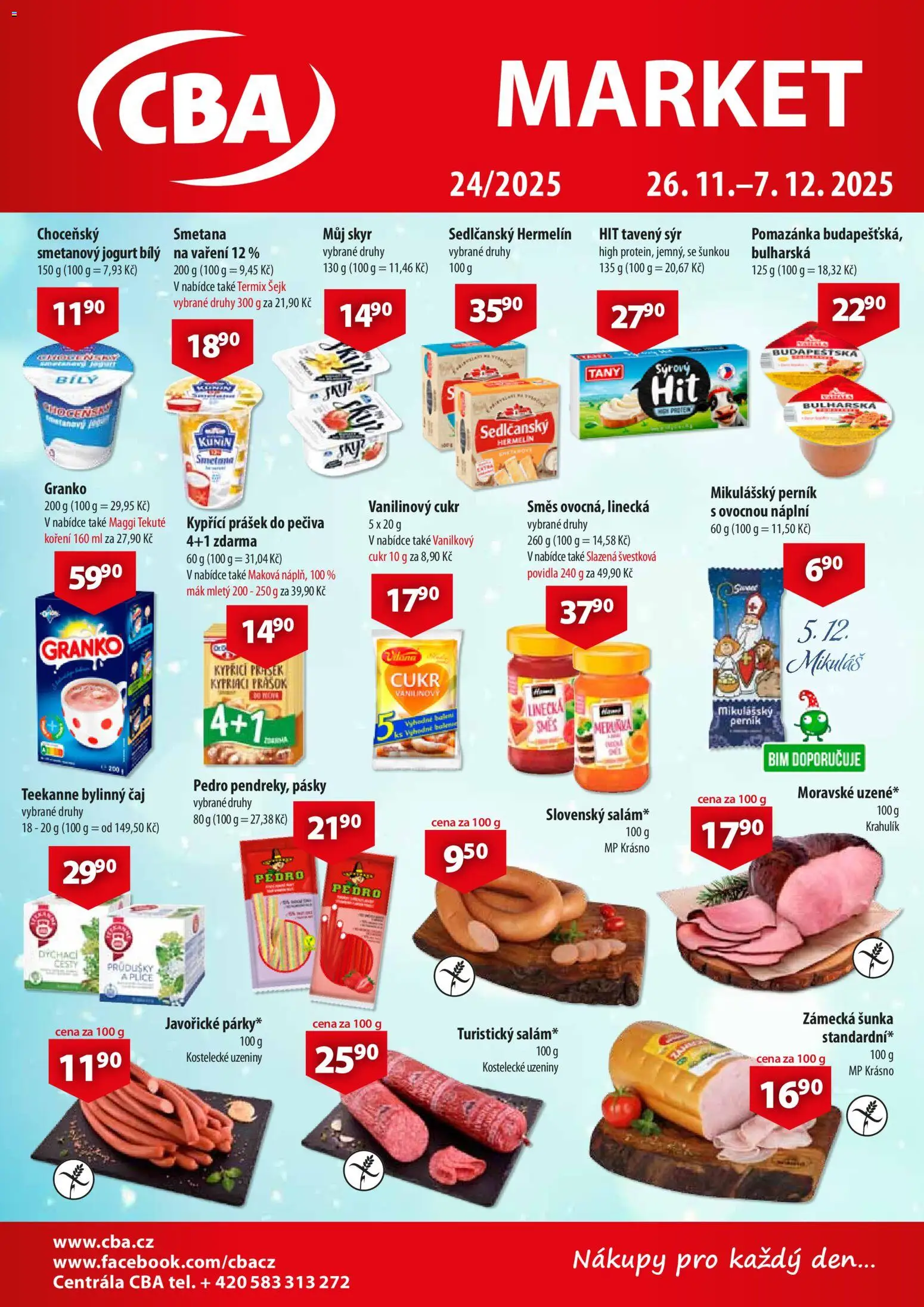 CBA leták - Market - strana 1- platný od 26.11.2025