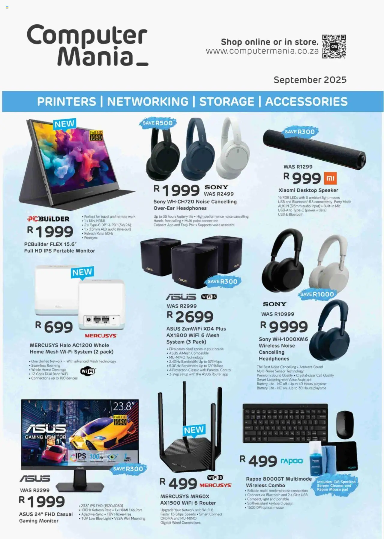 Computer Mania - Printer, Networking, Storage Catalogue - page 1- valid from 01/09/2025