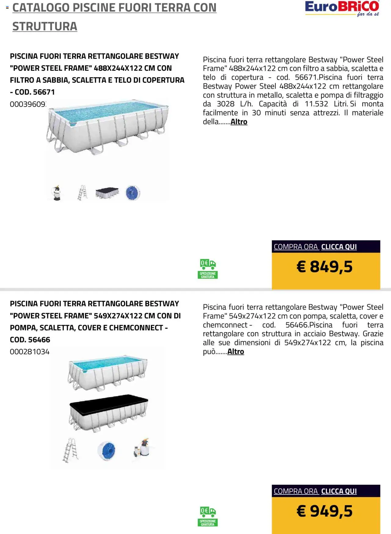 Eurobrico Piscine Fuori Terra con Struttura catalogo - pagina 6 - valido dal 23/07/2025