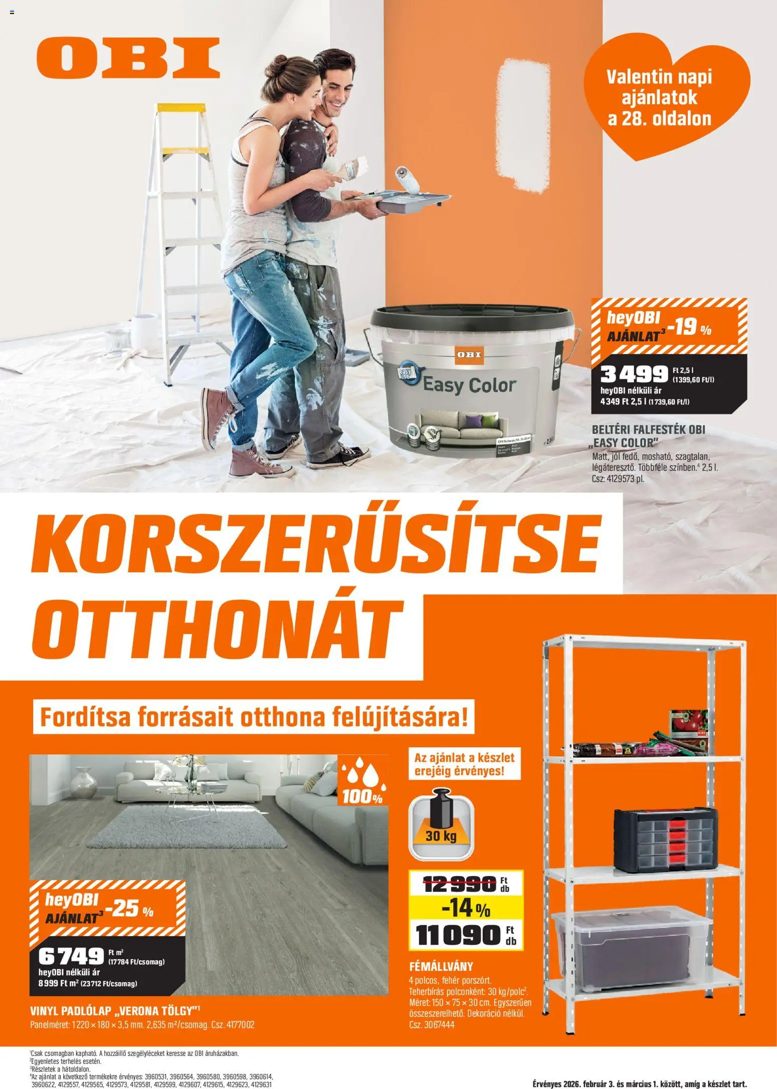 OBI Akciós újság - 1oldal - érvényes 2026.02.03.-tól