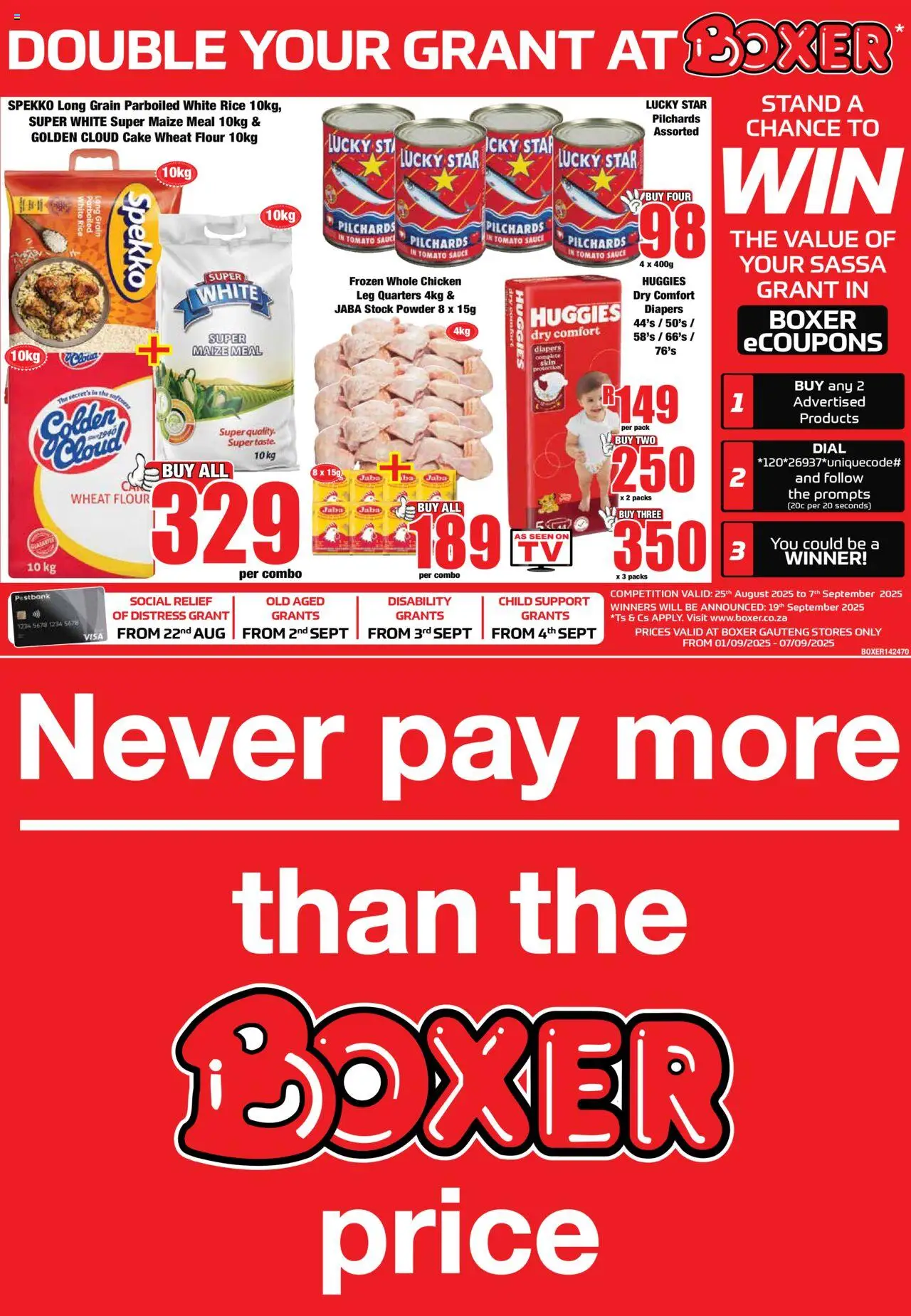 Boxer Gauteng - Never Pay More Specials - page 1- valid from 01/09/2025