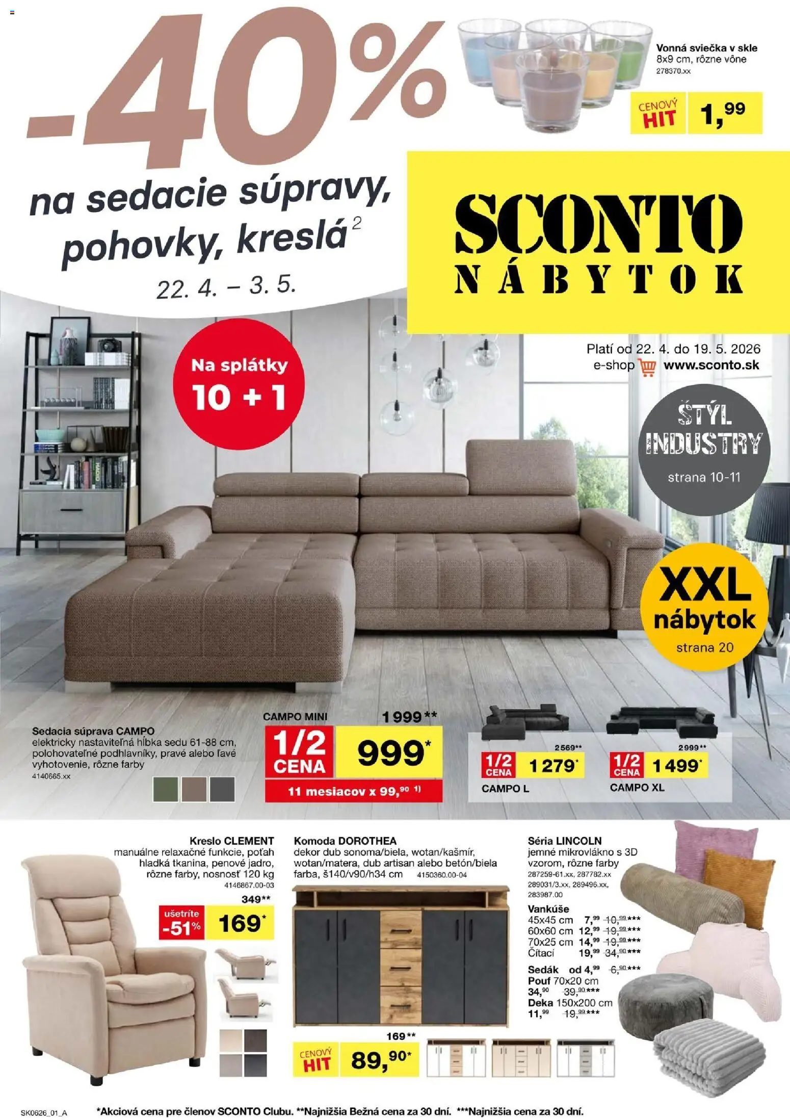 Sconto nábytok leták - strana 1- platný od 22.04.2026