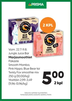 Esikatselu Prisma tarjoukset Juice Bar voimassa alkaen 22/07/2025