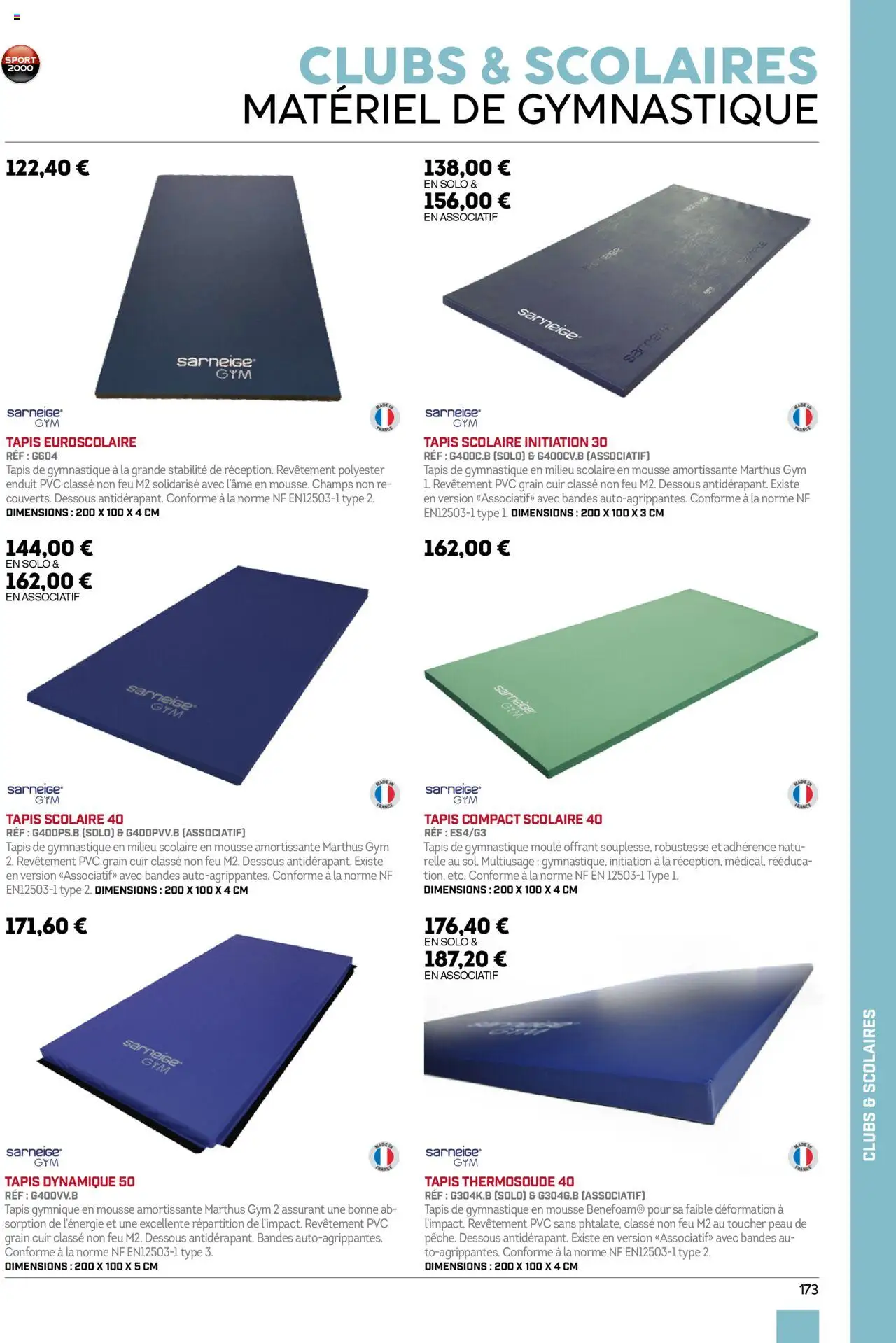Sport 2000 brochure - page 173 - valable à partir du 01/06/2025