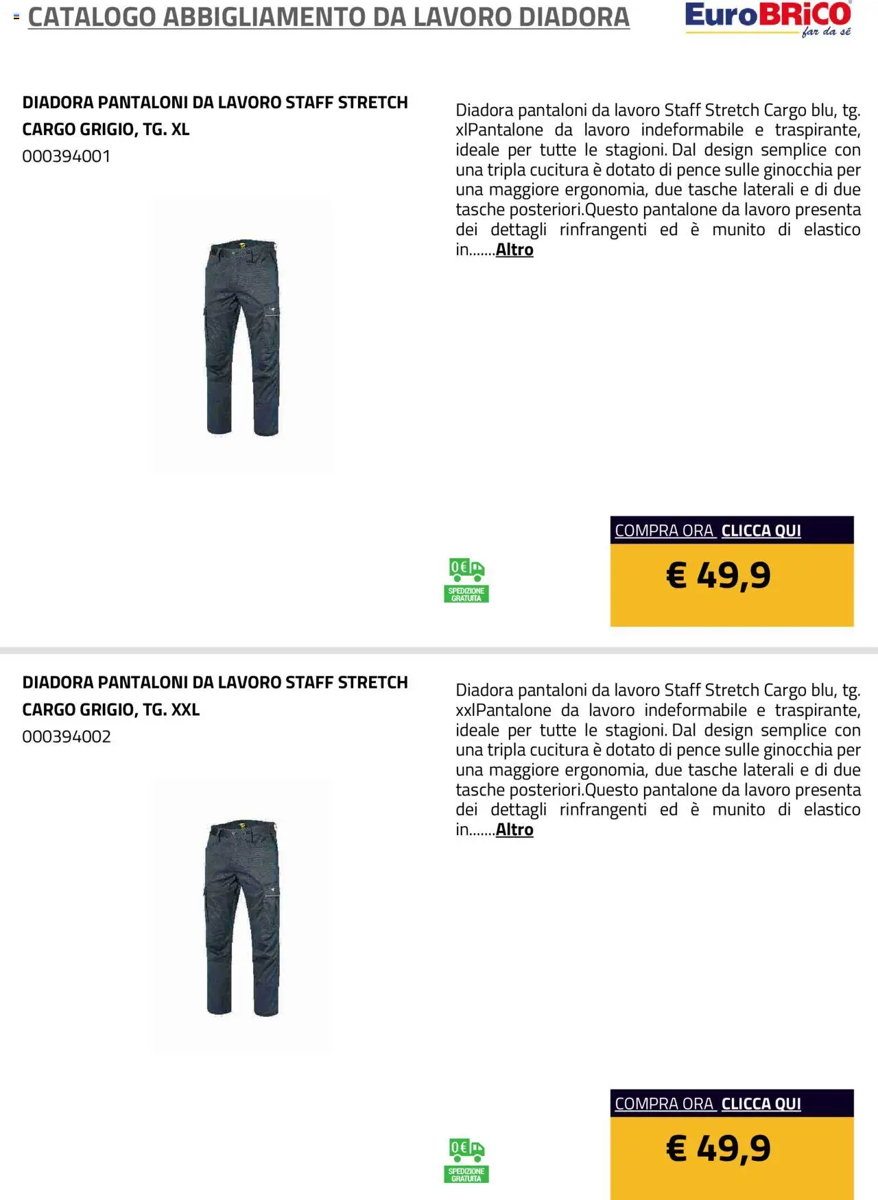 Eurobrico Abbigliamento da Lavoro Diadora catalogo - pagina 20 - valido dal 23/07/2025
