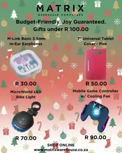 Preview Matrix Warehouse Gifts under R100 valid from 08/12/2025