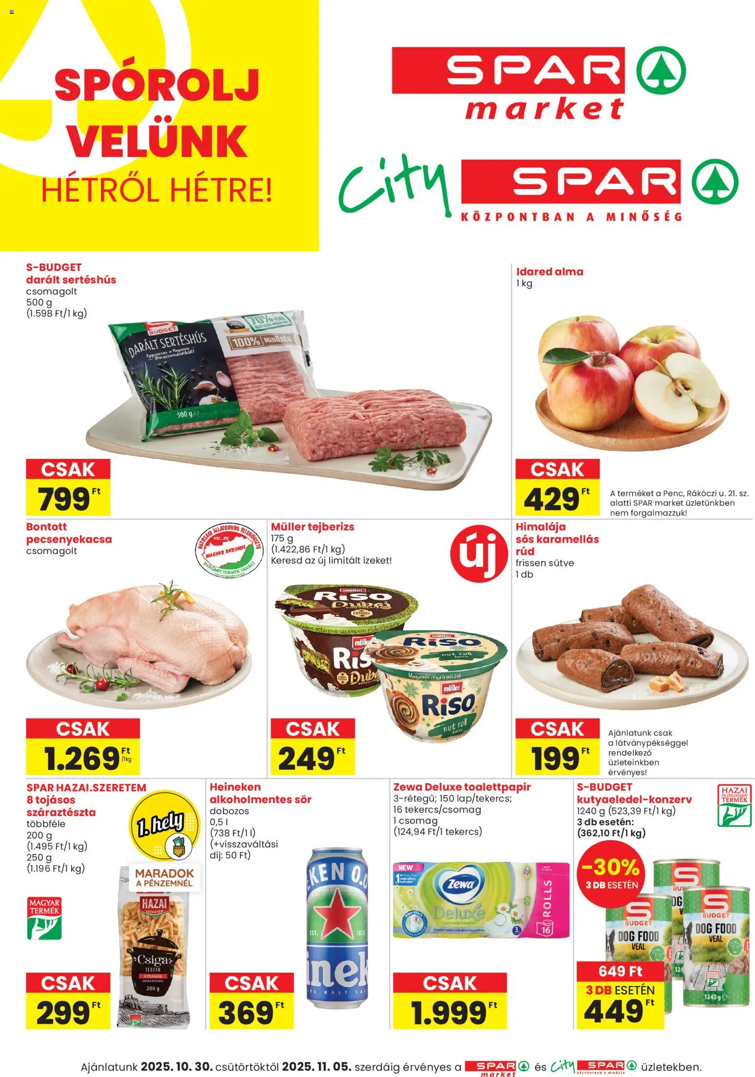 Spar Market Akciós újság - 1oldal - érvényes 2025.10.30.-tól