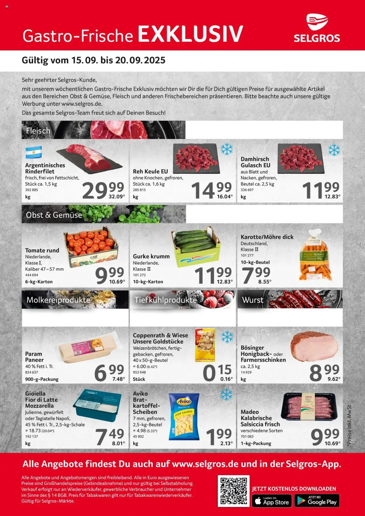 Selgros Gastro Angebote - Seite 1 - gültig ab 15.09.2025
