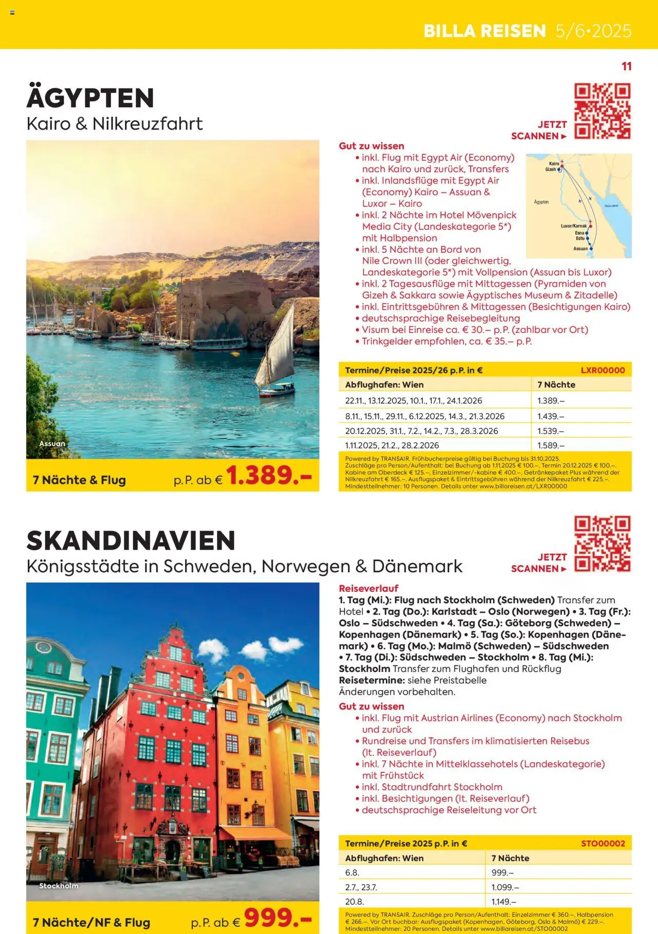 Billa Kreuzfahrten Rundreisen Erlebnisreisen 5/6 2025 - page 11- valid from 03.06.2025
