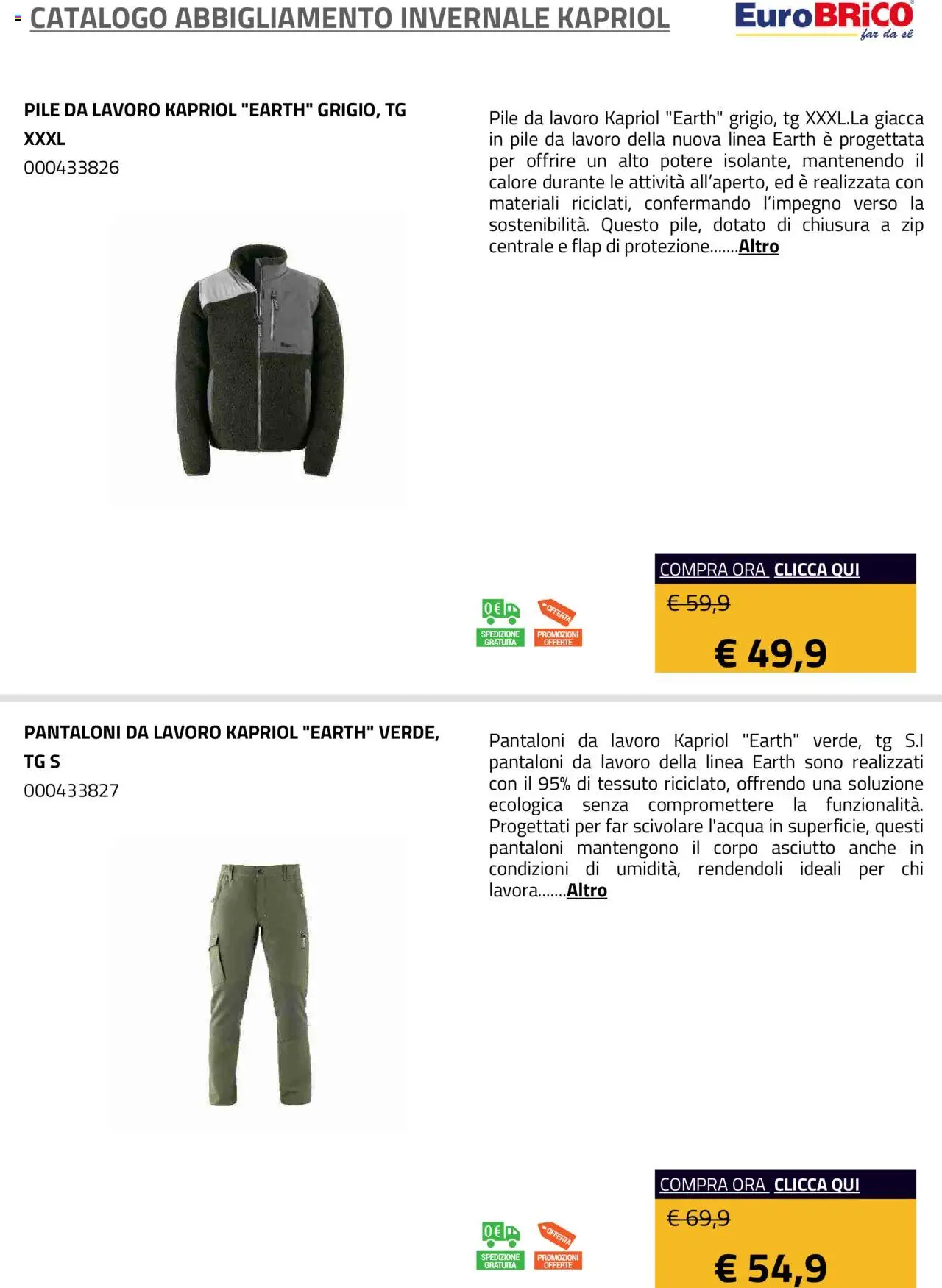 Eurobrico Abbigliamento Invernale Kapriol catalogo - pagina 22 - valido dal 23/07/2025