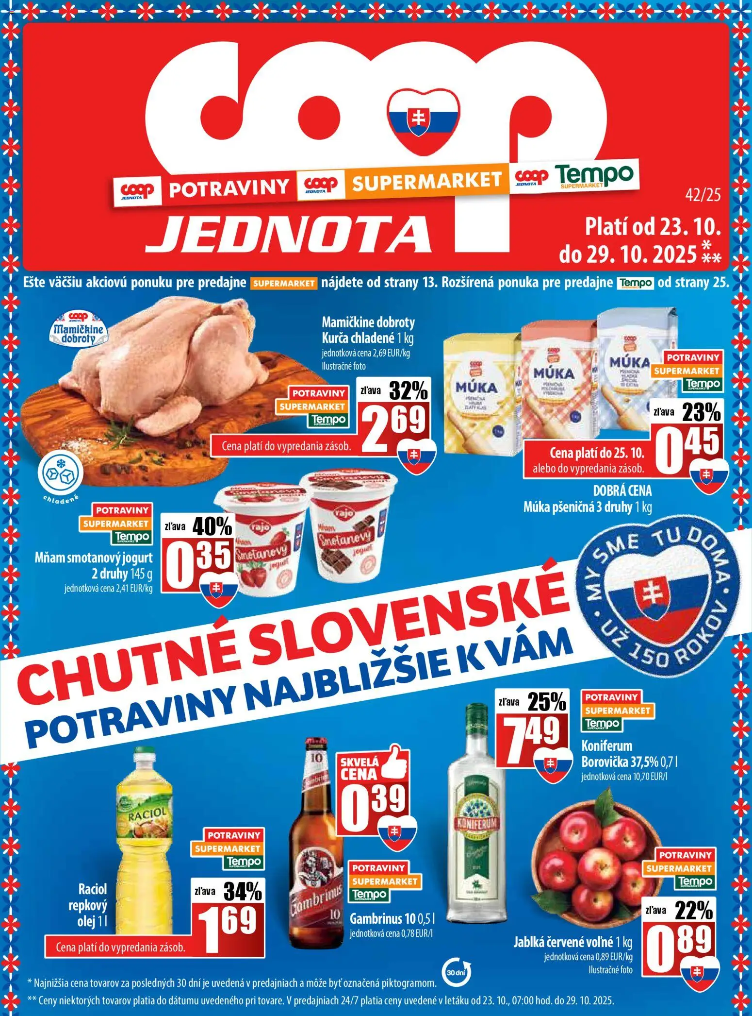 COOP Jednota leták - strana 1- platný od 23.10.2025