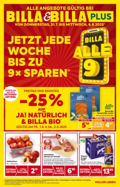 Vorschau Billa Flugblatt - Niederösterreich gültig ab 31.07.2025