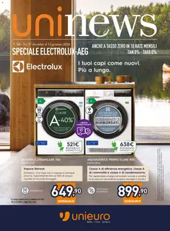 Anteprima Unieuro Electrolux - AEG catalogo valida dal 27/12/2025