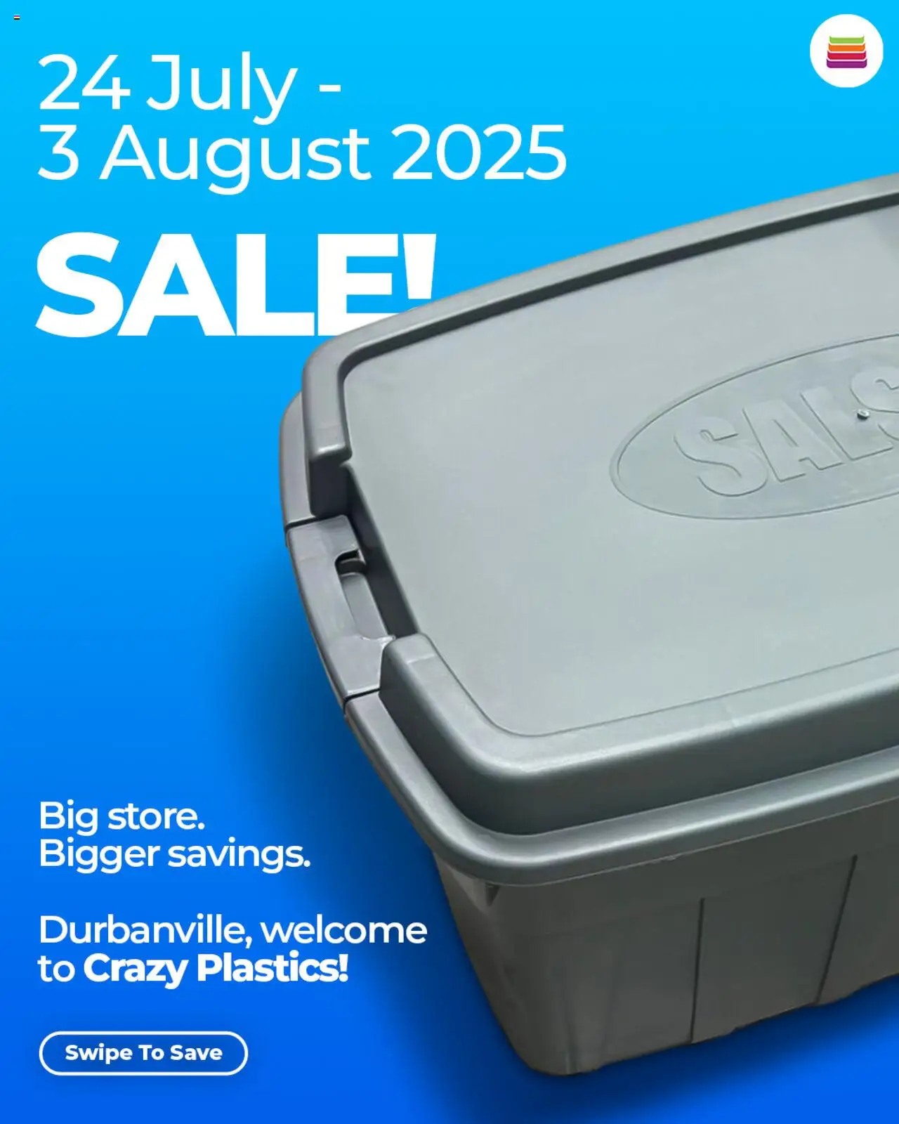 Crazy Plastics Durbanville grand opening promo - page 1- valid from 24/07/2025