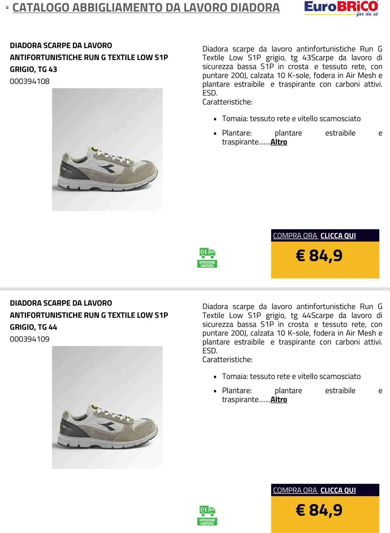 Eurobrico Abbigliamento da Lavoro Diadora catalogo - pagina 46 - valido dal 23/07/2025