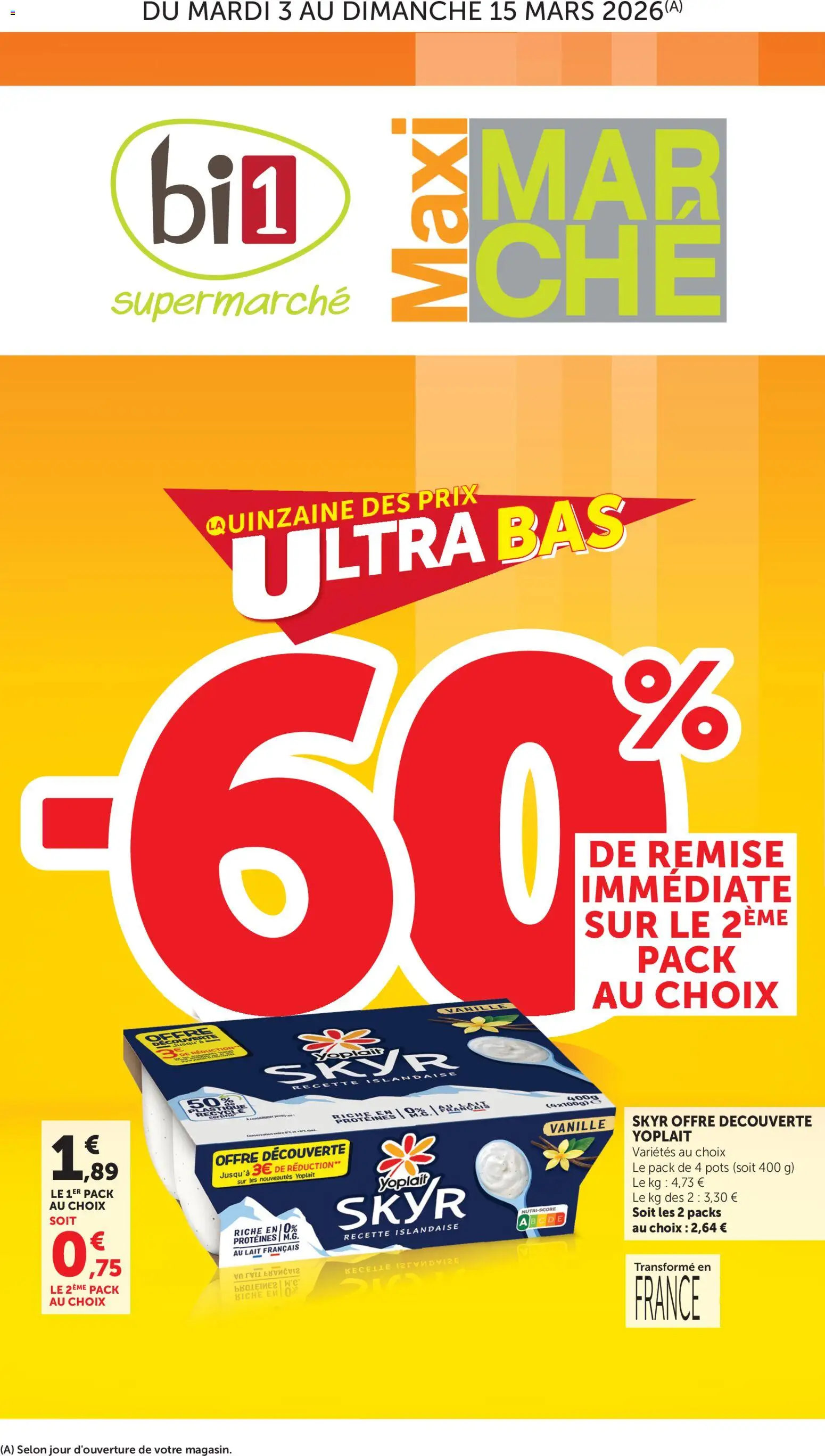 bi1 maxi marché - page 1 - valable à partir du 03/03/2026