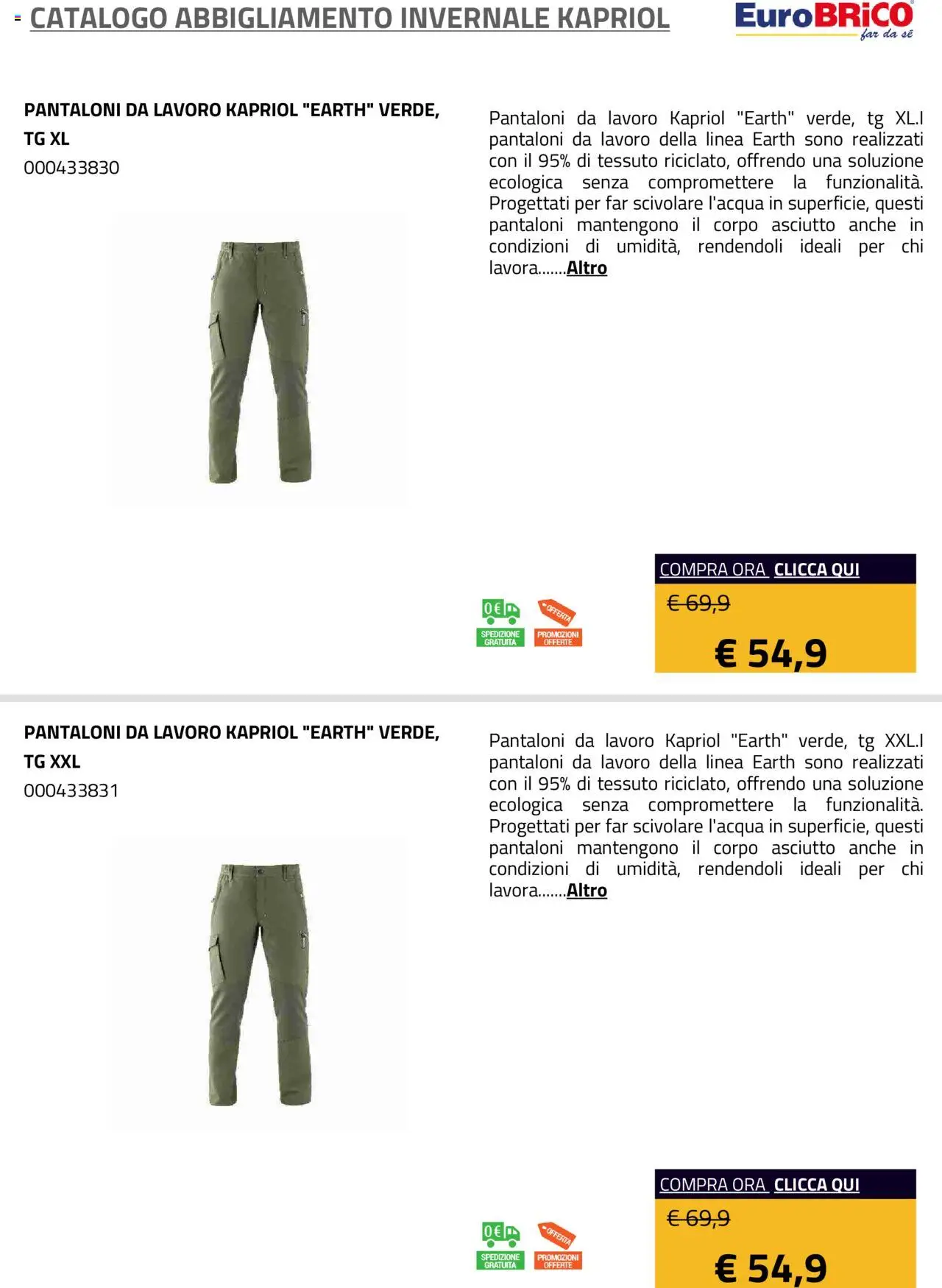 Eurobrico Abbigliamento Invernale Kapriol catalogo - pagina 24 - valido dal 23/07/2025