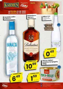 KARMEN CBA leták platný od 21.08.2025